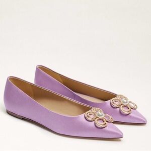 Sam Edelman Wanda Tour Embellished Pointed Toe Flats in Purple Lilac - NWT